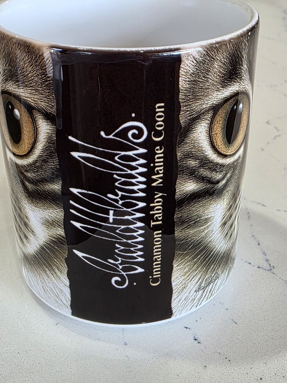 Vtg Braldt Bralds Cinnamon Tabby Maine Coon Cat Mug - Brown & White Coffee Mug - Picture 2 of 12